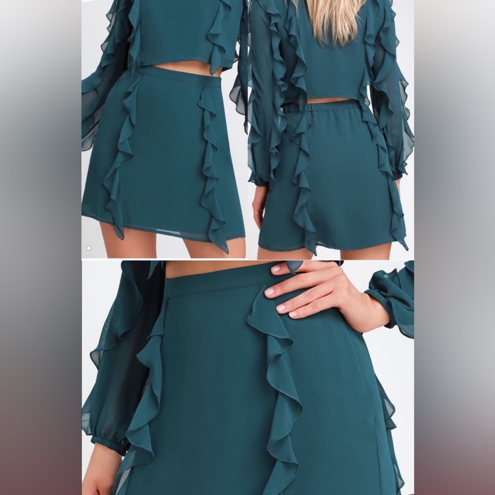 Ali & Jay Teal Ruffle Set